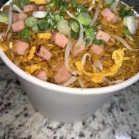 Ham Fried Rice · Has eggs, onions, scallions and bean sprouts (when available).