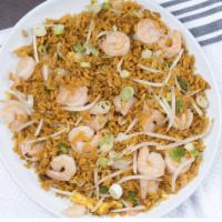 Shrimp Fried Rice · Has eggs, onions, scallions and bean sprouts (when available).