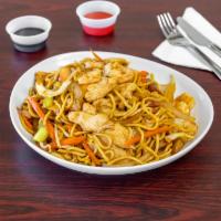 House Special Lo Mein · Chicken, pork, shrimp, and mixed veggies with noodles cooked in sauce.