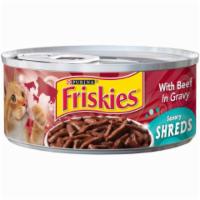 Friskies Shredded Beef 5.5oz · Shredded beef, packed with the nutrients your cat needs for 100% complete and balanced nutri...
