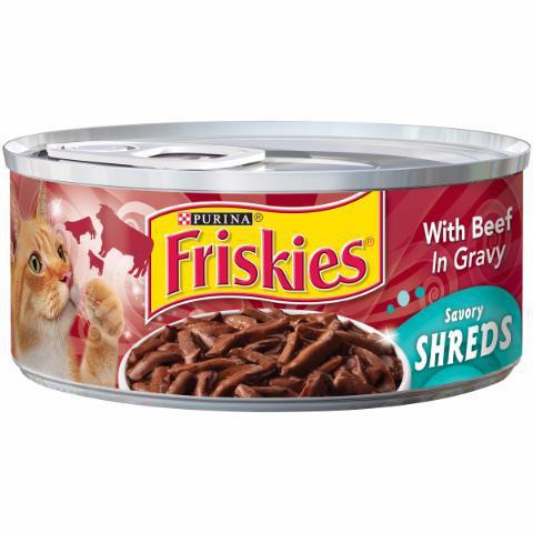 Friskies Shredded Beef 5.5oz · Shredded beef, packed with the nutrients your cat needs for 100% complete and balanced nutrition.