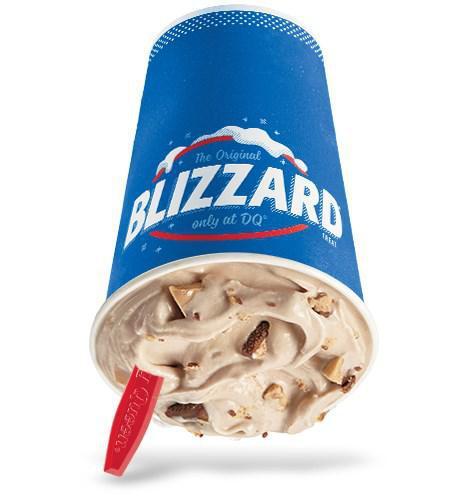  Snickers® Blizzard® Treat · 
Snickers® pieces and chocolatey topping blended with cream DQ® vanilla soft serve blended to Blizzard® perfection.