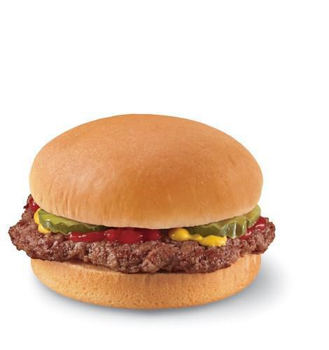 Kid's Hamburger Meal · One 100% beef patty, pickles, ketchup and mustard served on a warm toasted bun.