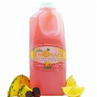 1/2 Gallon of Raspberry Pineapple Lemonade · Fresh Meyer lemons mixed with fresh pineapple juice topped with raspberry puree.