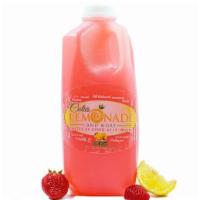 1/2 Gallon of Strawberry Lemonade · Pureed Clancy strawberries infused with Meyer lemons sweetened with granulated sugars.