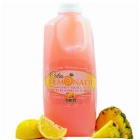1/2 Gallon of Prickly Pear Pineapple Lemonade · Prickly pear puree mixed with Meyer lemon juices infused with fresh pineapple juice mixed wi...