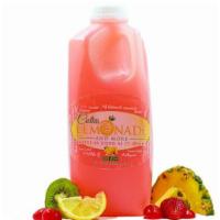 1/2 Gallon of Wildberry Lemonade · Wild berry fruits pureed mixed with cherry juices with extra tart Meyer lemons with granulat...