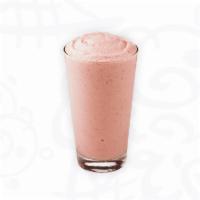 Strawberry Mango Smoothie · Made with real strawberries, mango juice and our lifestyle smoothie mix.