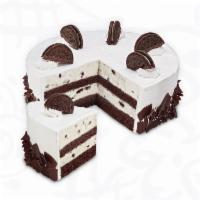 Cookies & Creamery™ · Layers of Moist Devil's Food Cake and Sweet Cream Ice Cream with OREO® Cookies Wrapped in Fl...