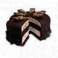 Coffee House Crunch Cake · Layers of moist Devil's Food Cake and Coffee Ice Cream with Heath® Bar wrapped in rich Fudge...