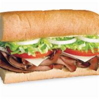 Roast Beef & Provolone Sub · Thinly sliced, top-round roast beef and provolone made the BLIMPIE® WAY with tomatoes, lettu...