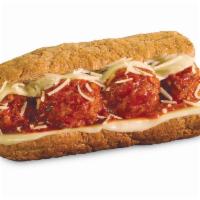 Meatball Parmigiana Sub Combo · Italian beef or pork blended meatballs smothered in a zesty marinara sauce with melted provo...