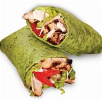 Chicken Caesar Wrap · Roasted chicken breast, tomatoes, lettuce and parmesan with Caesar dressing.