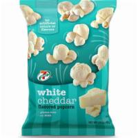 7-Select White Cheddar Popcorn 1.4oz · Air-opped popcorn made with real white cheddar cheese.