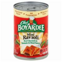Chef Boyardee Mini Ravioli 15oz · The classic beef ravioli you love, served up in mini-bites.