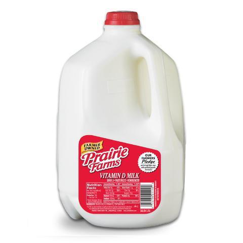 Prairie Farms Whole Milk 1 Gallon · Cereal looking a little dry, and mouth sticky from PB & J? Prairie Farms milk will get you back on track!