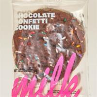 Milk Bar Chocolate Confetti Cookie (2.72 oz) · A cocoa-and-vanilla-packed revision of the classic Confetti Cookie, remixing chocolatey boxe...