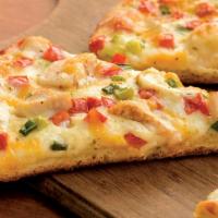 Medium Chicken Garlic Gluten Free Crust Pizza (Baking Required) · Creamy garlic sauce, mozzarella, chicken, Roma tomatoes, green onions and herb and cheese bl...