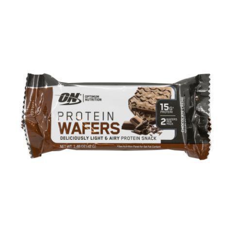 ON Protein Wafer Chocolate 1.5oz · ON Protein Wafer- a delicious snack made with thin, crispy wafers layered with a rich and creamy whey enhanced creme filling. Taste a new, delicious way to get your protein.