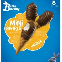 Blue Bunny Mini Swirls Vanilla Cones , 8pk · 