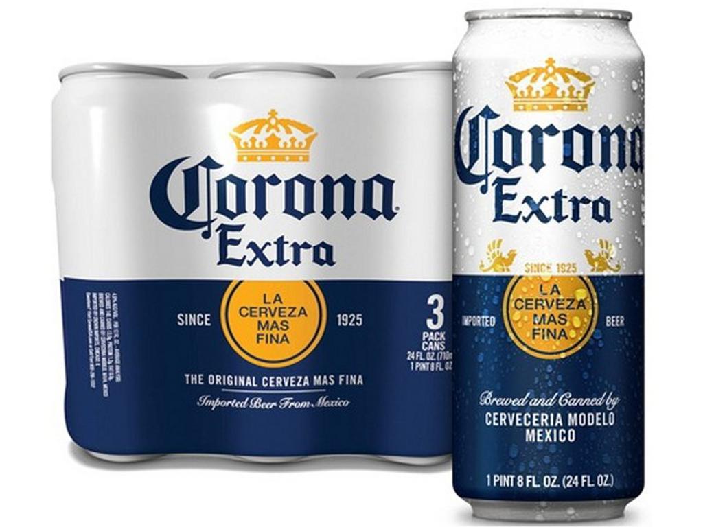 Corona 3-Pack Cans · Must be 21 to purchase. 24 oz.