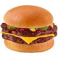 1/3 lb. Double with Cheese · Two 100% all-beef patties equalling over a 1/3 lb. (pre-cooked weight).  Topped with melted ...