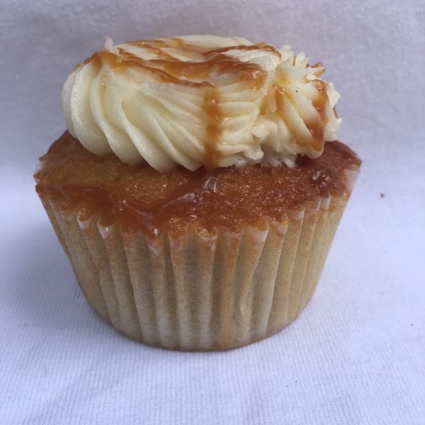 Salted Caramel Cupcake · Vanilla cupcake filled with homemade caramel, drizzled and a touch of sea salt.*If ordering 3 or more, please make a SCHEDULED order, 24 hours notice