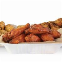 75 Wings · 75 Pit-Smoked Bone-In or traditional Boneless wings with up to 5 sauces *Dips & Veggie Stick...