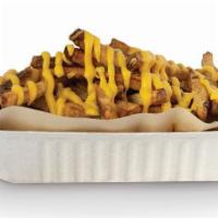 Hand-Cut Cheese Fries Large · Large portion smothered with jalapeño cheese sauce