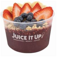 Açaí Berry Bowl · Organic Açaí, Strawberry Juice, Blueberry, Strawberry, Guarana.