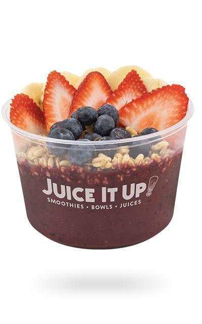 Açaí Berry Bowl · Organic Açaí, Strawberry Juice, Blueberry, Strawberry, Guarana.