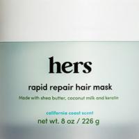 hers hydrating rapid repair hair mask (8 oz) · Hers Hydrating Rapid Repair Hair Mask is not the kind of mask you hide behind. The deep cond...