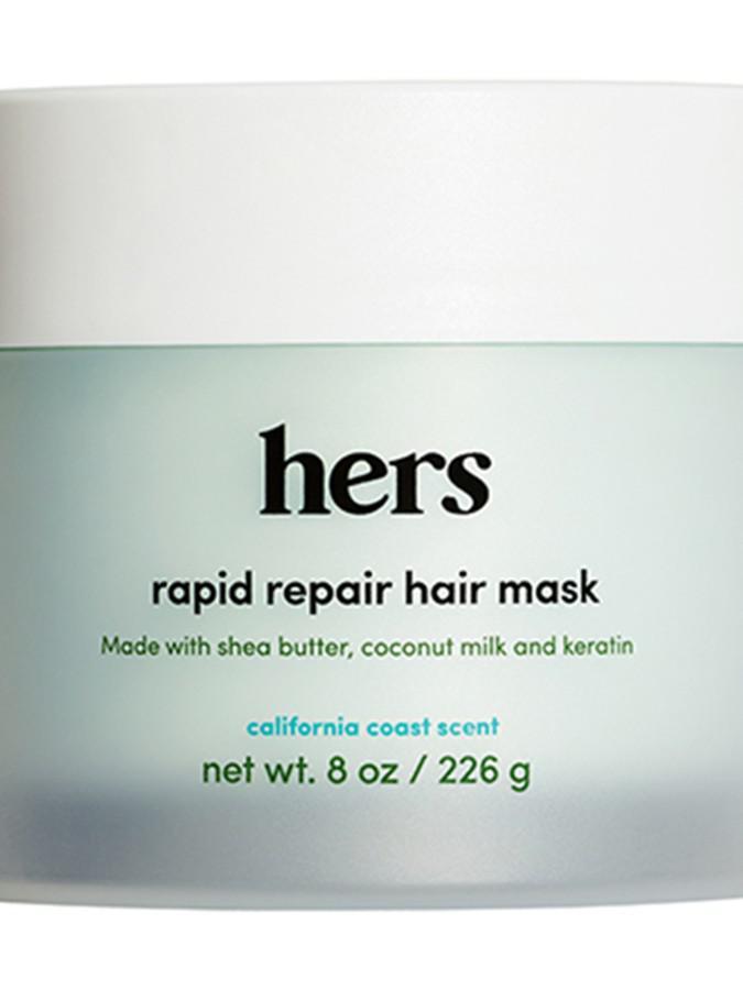 hers hydrating rapid repair hair mask (8 oz) · Hers Hydrating Rapid Repair Hair Mask is not the kind of mask you hide behind. The deep conditioner helps repair damaged and dry hair with a combination of shea butter, cupuacu butter, coconut oil, and keratin.
