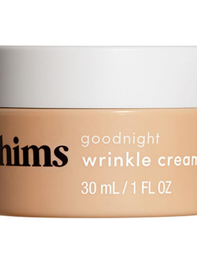 hims goodnight wrinkle Cream - caffeine-infused moisturizer and de-puffer (1 fl oz) · The hims goodnight wrinkle cream lets your skin have sweet dreams while you get some zzz’s. It is specially formulated to help restore your skin after a hard day, so you can wake up looking refreshed and ready.
Thicker than a daily moisturizer, Hims Goodnight Wrinkle Cream really locks in hydration so skin looks toned and healthy. 