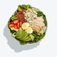What About Cobb salad · Romaine, iceberg, herb roasted chicken breast, bacon, boiled egg, cherry tomatoes, avocado, ...