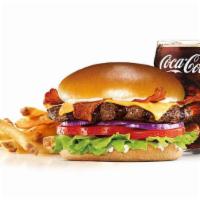 Bacon & Cheese Angus Burger Combo · Charbroiled Third Pound 100% black angus beef patty, crisp bacon, melted American cheese, to...