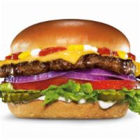 Original Angus Burger · A 1/3 lb. charbroiled 100% black angus beef patty, melted American cheese, lettuce, tomato, ...