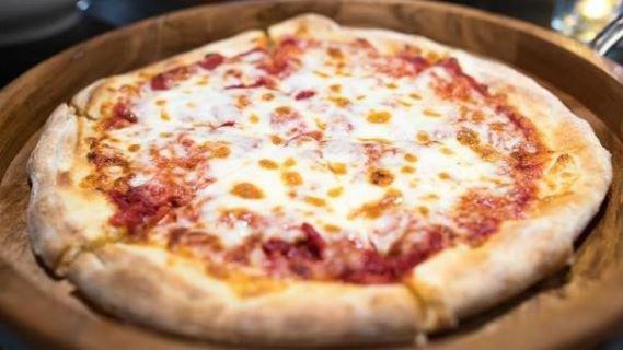 Cheese Pizza · Red marinara sauce, mozzarella cheese.