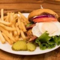 Ghost Garbage Grinder Burger Meal · 6 oz. Angus ground chuck burger topped with thick-cut turkey bacon, cheddar cheese and fried...