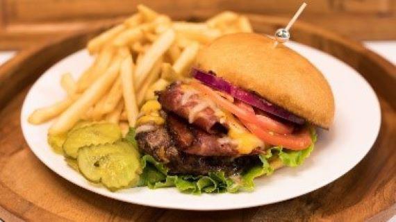 Turkey Bacon Meal · 6 oz. Angus Ground chuck burger topped with thick cut turkey bacon, cheddar cheese served with french fries.