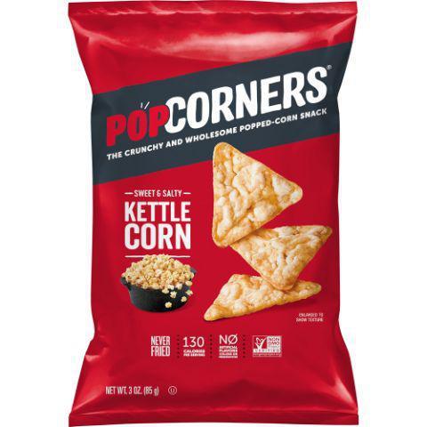 PopCorners Kettle Corn 3oz · A carnival classic with a drizzle of sunflower oil, cane sugar, and just the right amount of sea salt.