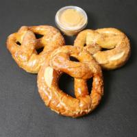 Hot Pretzels · Comes with side of mustard dipping sauce