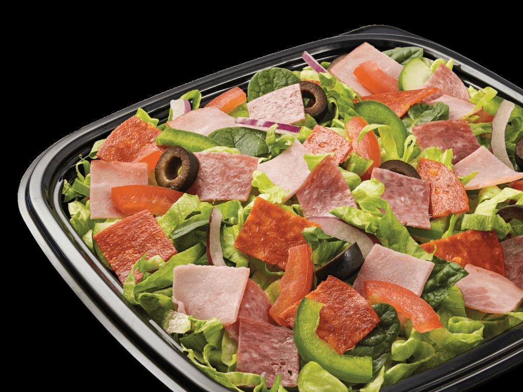 Italian BMT® Chopped Salad · This all time Italian classic is filled with Genoa salami, spicy pepperoni, and Black Forest Ham. Get it made the way you say with your favorite veggies.