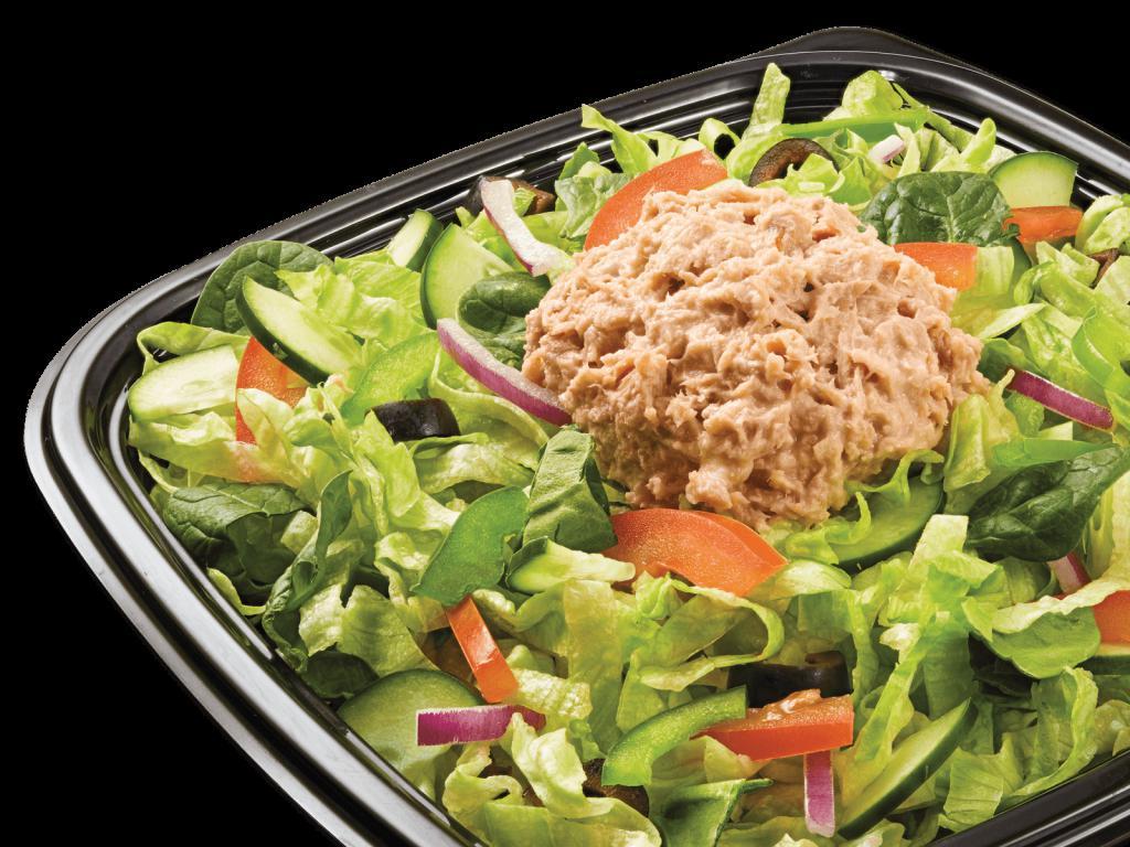 Tuna Chopped Salad · Our tasty tuna sandwich is simply sumptuous. Flaked tuna, mixed with mayo, and your choice of veggies, this local favorite can be build to suit your craving.