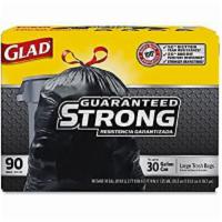 Glad Trash Bags (Ten 30 gallon bags) · 30 gallon can Quick Tie