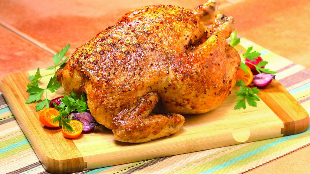 Open Acres Savory Rotisserie Chicken · A whole chicken deliciously seasoned and ready to eat, perfect for family dinner.