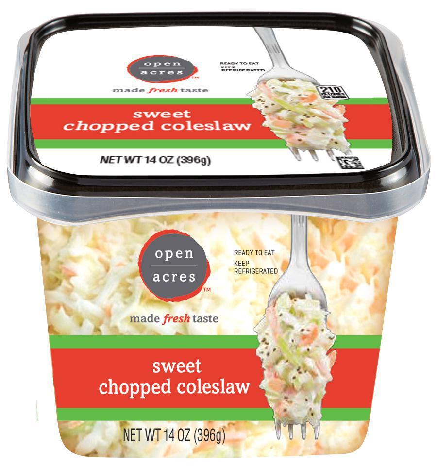 14 oz. Open Acres Sweet Chopped Cole Slaw · Cold and creamy coleslaw, a cookout classic.