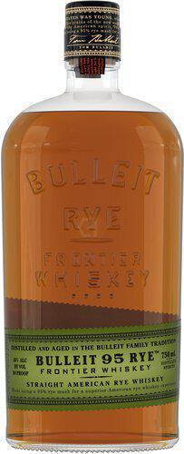 750 ml. Bulleit Straight Rye Whiskey · Must be 21 to purchase. Enters with soft mouthfeel. Mild tobacco and some cherry notes hit first. Mid-palate the rye becomes buttery smooth and well rounded between the sweet and spicy characteristics. This is an incredible sipper straight or on the rocks or mixed in a Manhattan. 68% corn, 28% rye, 4% malted barley.