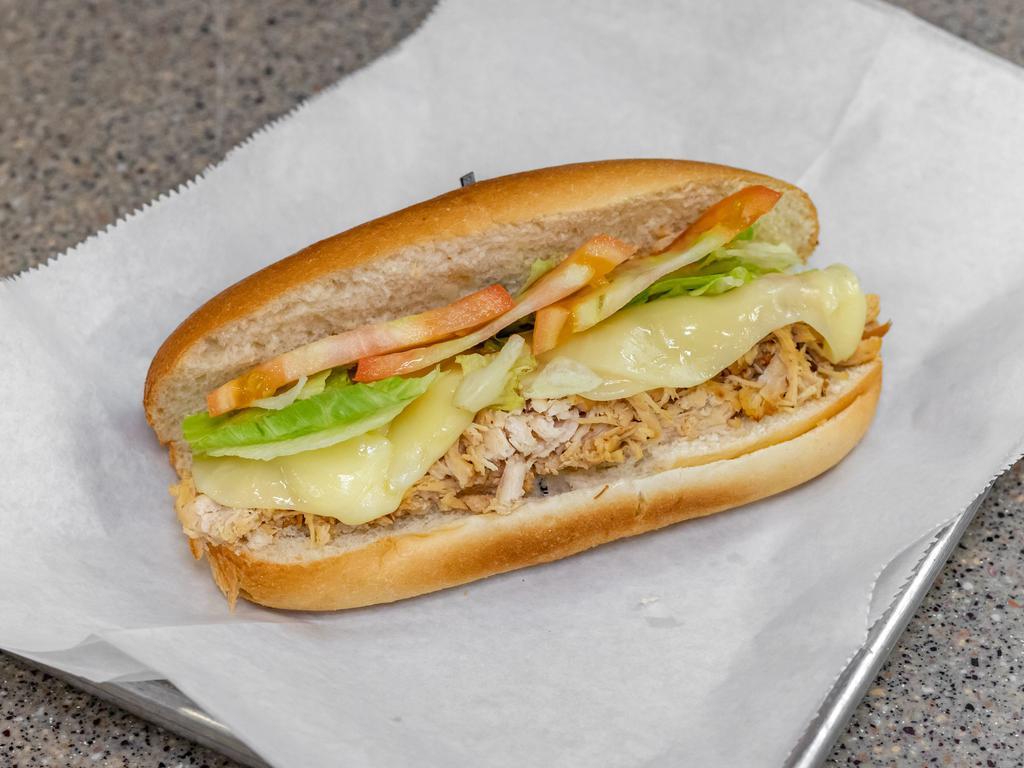 Pulled Chicken Sandwich · Fresh chicken cooked with herbs and exotic spices and pulled before serving.