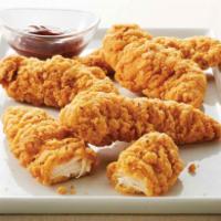 Chicken Tender Basket · Four Crisp Fried Chicken Tenders with Fries and Choice of Dipping Sauce